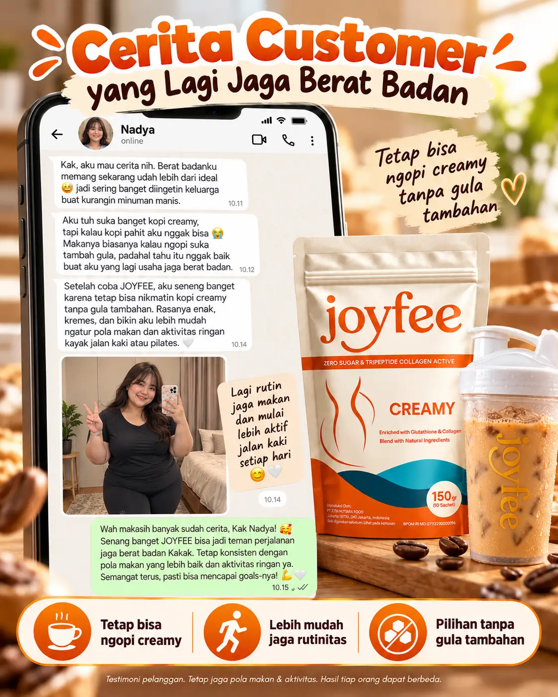 Cerita customer JoyFee kopi creamy tanpa gula